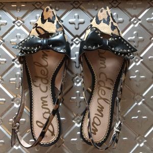 NWOT Leopard Print slingback flats